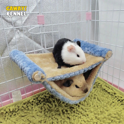 Pet Hammock for Small Animal Double Thick Plush Warm Bed for Hamster House Nest Sleeping Bag Hanging Tree Beds Pet Hamster Nest - Slobuy