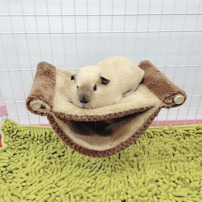 Pet Hammock for Small Animal Double Thick Plush Warm Bed for Hamster House Nest Sleeping Bag Hanging Tree Beds Pet Hamster Nest - Slobuy