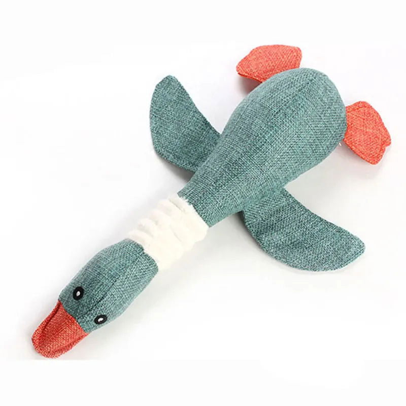 Pet Mallard Duck Dog Toy for Aggressive Chewers Dog Squeaky Wild Goose Puzzle Training Toys Cute Soft Dog Chew Toy with Squeaker - Slobuy