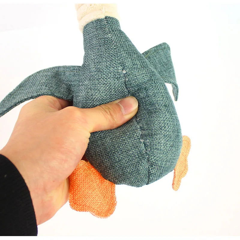 Pet Mallard Duck Dog Toy for Aggressive Chewers Dog Squeaky Wild Goose Puzzle Training Toys Cute Soft Dog Chew Toy with Squeaker - Slobuy