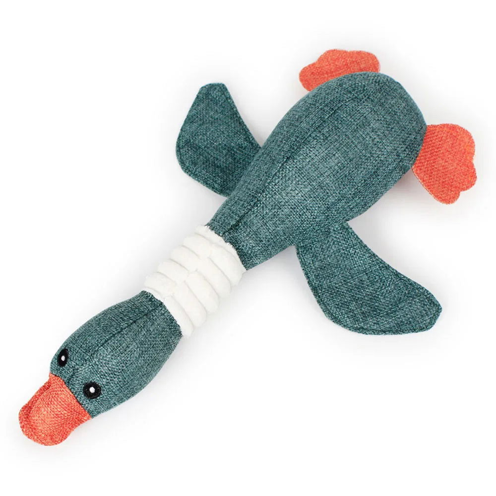 Pet Mallard Duck Dog Toy for Aggressive Chewers Dog Squeaky Wild Goose Puzzle Training Toys Cute Soft Dog Chew Toy with Squeaker - Slobuy