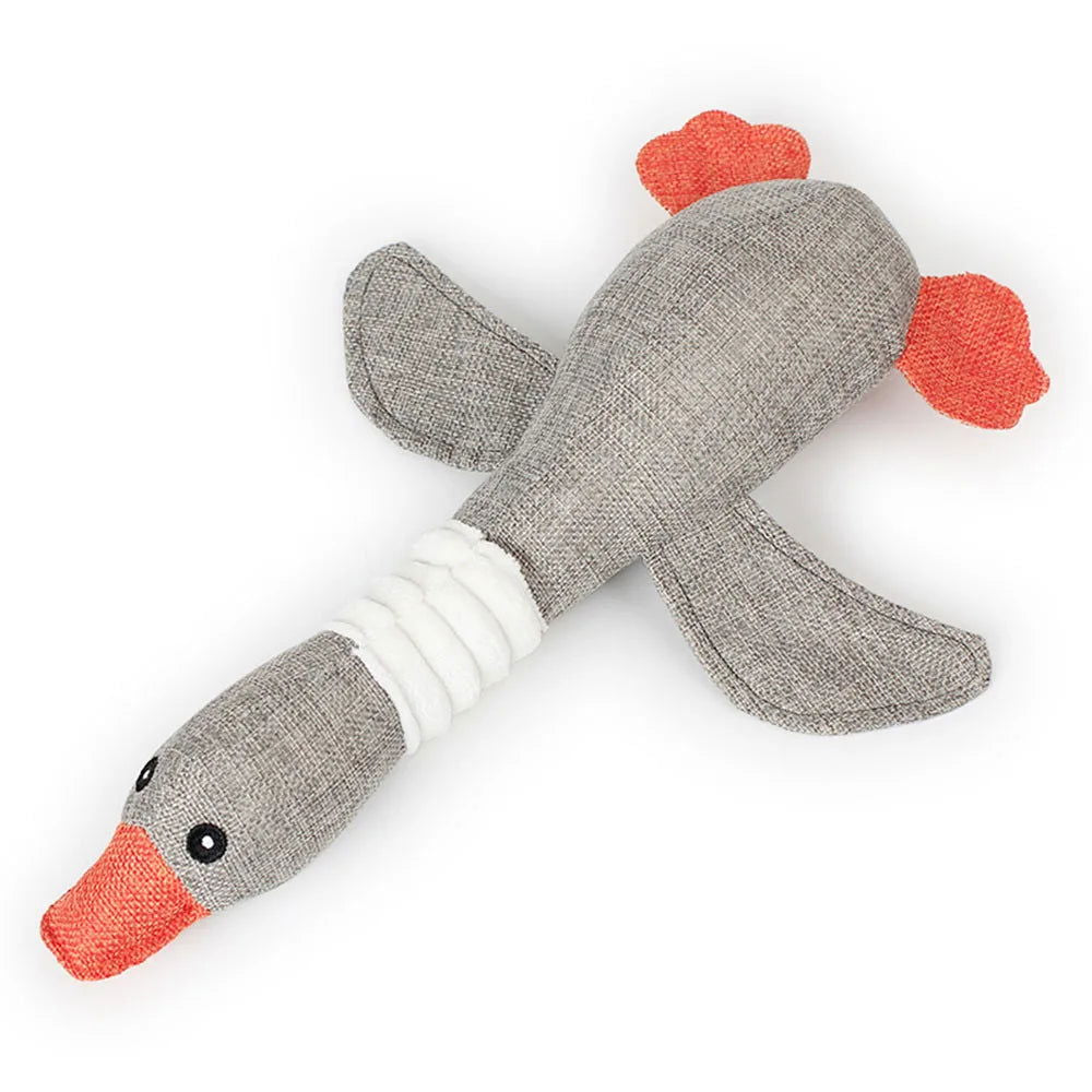 Pet Mallard Duck Dog Toy for Aggressive Chewers Dog Squeaky Wild Goose Puzzle Training Toys Cute Soft Dog Chew Toy with Squeaker - Slobuy