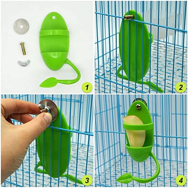 Pet Parrot Feeder Hanging Cage Fruit Vegetable Container Feeding Cup Cuttlebone Stand Holder Pet Cage Accessories Supplies - Slobuy