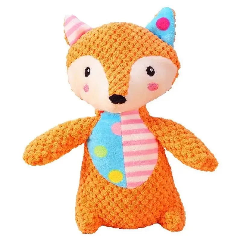 Pet Plush Toy Cat Dog Interactive Teething Toys Cute Animal Style Bite Resistant Squeaky Teeth Cleaning Chew Toy Pet Supplies - Slobuy