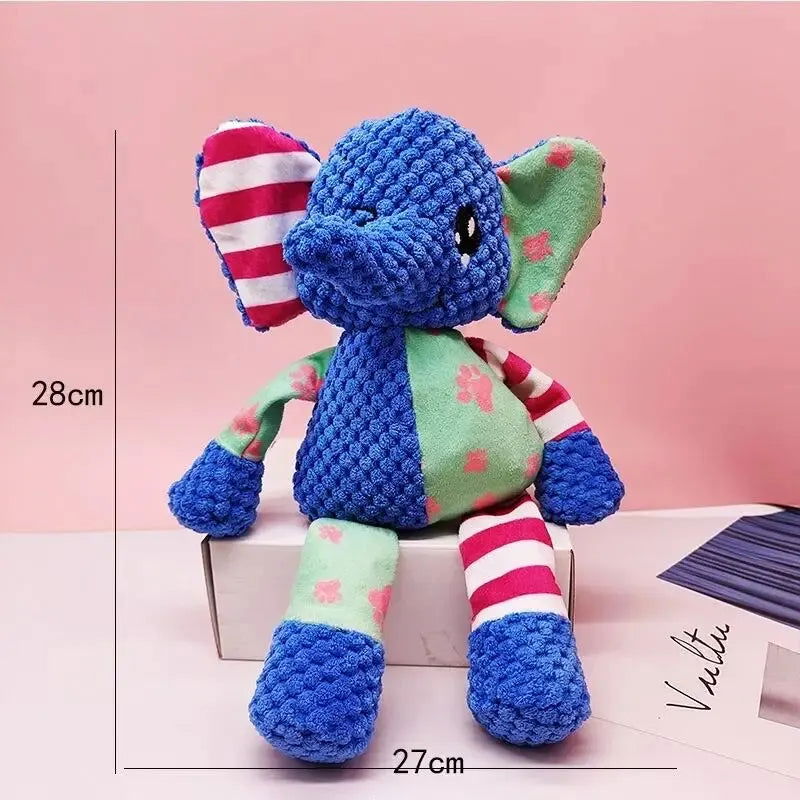 Pet Plush Toy Cat Dog Interactive Teething Toys Cute Animal Style Bite Resistant Squeaky Teeth Cleaning Chew Toy Pet Supplies - Slobuy