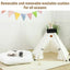Pet Teepee Tent for Cats and Dogs Portable Removable Washable Dog House Indoor Puppies House with Cushion and Blackboard Cat Bed - Slobuy