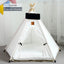 Pet Teepee Tent for Cats and Dogs Portable Removable Washable Dog House Indoor Puppies House with Cushion and Blackboard Cat Bed - Slobuy