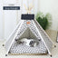 Pet Teepee Tent for Cats and Dogs Portable Removable Washable Dog House Indoor Puppies House with Cushion and Blackboard Cat Bed - Slobuy