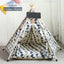 Pet Teepee Tent for Cats and Dogs Portable Removable Washable Dog House Indoor Puppies House with Cushion and Blackboard Cat Bed - Slobuy