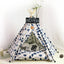 Pet Tent House Dog Bed Portable Removable Washable Teepee Puppy Cat Indoor Outdoor Kennels Cave with Cushion and Blackboard - Slobuy