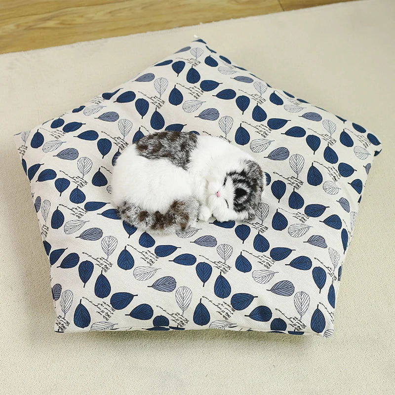 Pet Tent House Dog Bed Portable Removable Washable Teepee Puppy Cat Indoor Outdoor Kennels Cave with Cushion and Blackboard - Slobuy