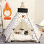 Pet Tent House Dog Bed Portable Removable Washable Teepee Puppy Cat Indoor Outdoor Kennels Cave with Cushion and Blackboard - Slobuy