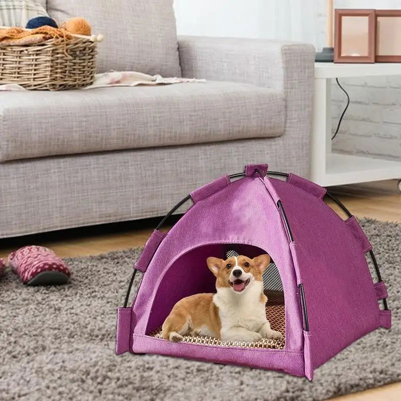 Pet Tent Waterproof Dog Sleeping House Breathable Cat Mini Teepee Portable Kitten Summer Kennel Indoor Outdoor Pet Supplies - Slobuy
