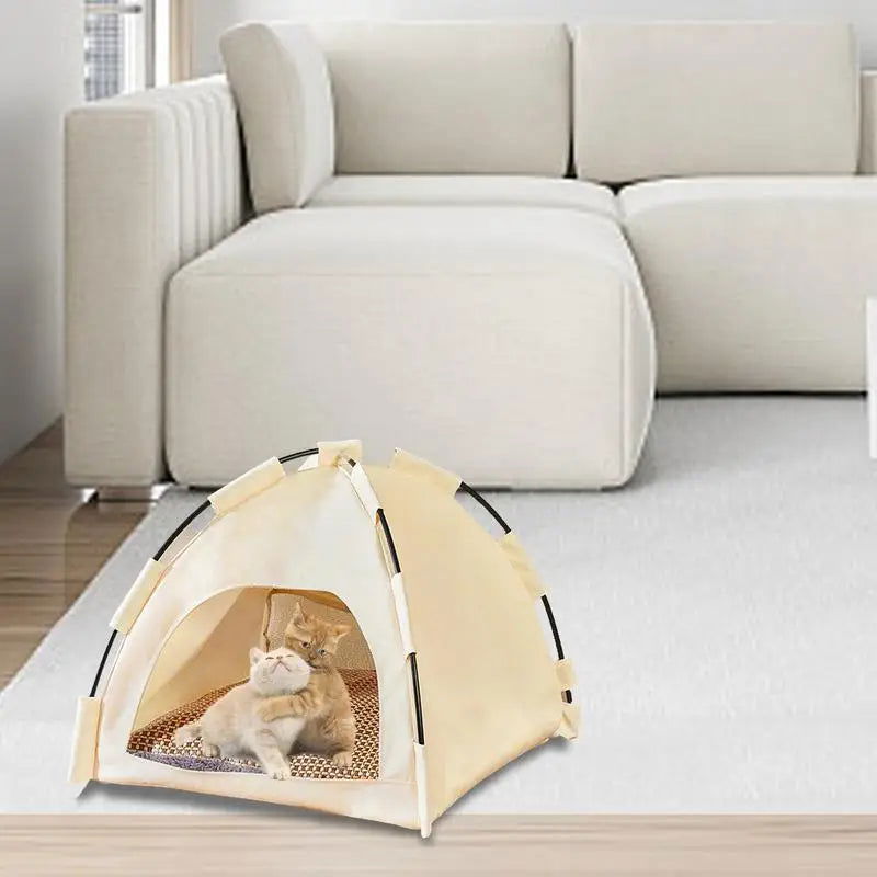 Pet Tent Waterproof Dog Sleeping House Breathable Cat Mini Teepee Portable Kitten Summer Kennel Indoor Outdoor Pet Supplies - Slobuy