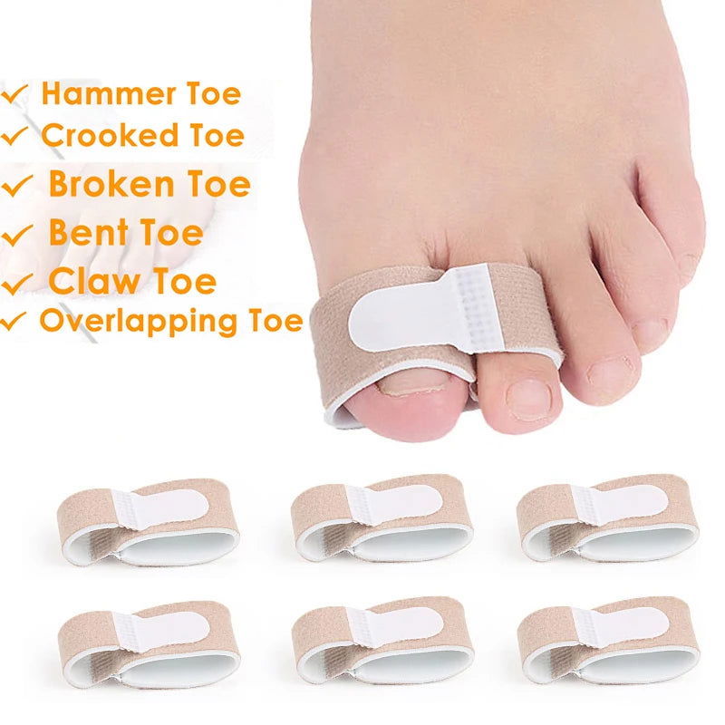 Pexmen 1/2/5/10Pcs Hammer Toe Straightener Toe Splints Cushions Bandages for Correcting Crooked & Overlapping Toes Protector - Slobuy