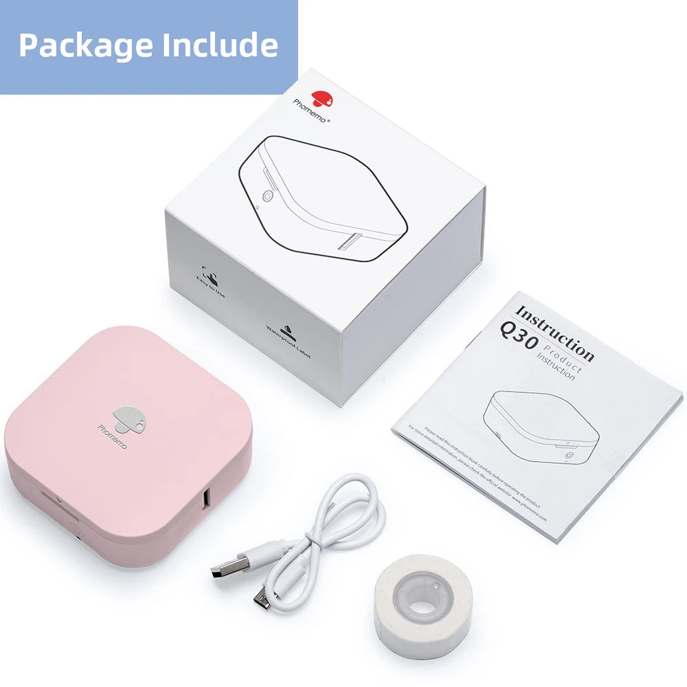 Phomemo Q30 Label Maker Machine Mini Pocket Thermal Label Printer Wireless Sticker Pocket Handheld Printer Various Label Paper - Slobuy