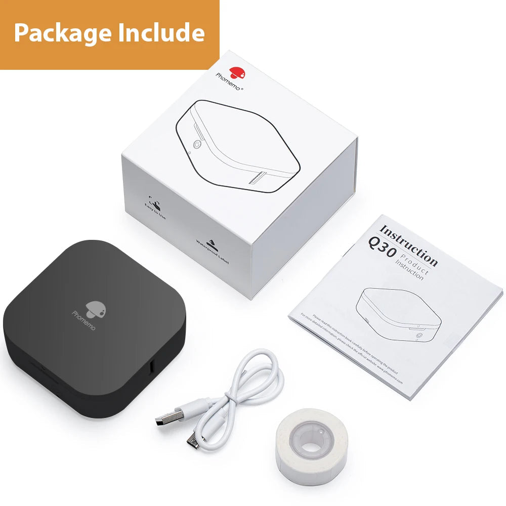 Phomemo Q30 Label Maker Machine Mini Pocket Thermal Label Printer Wireless Sticker Pocket Handheld Printer Various Label Paper - Slobuy