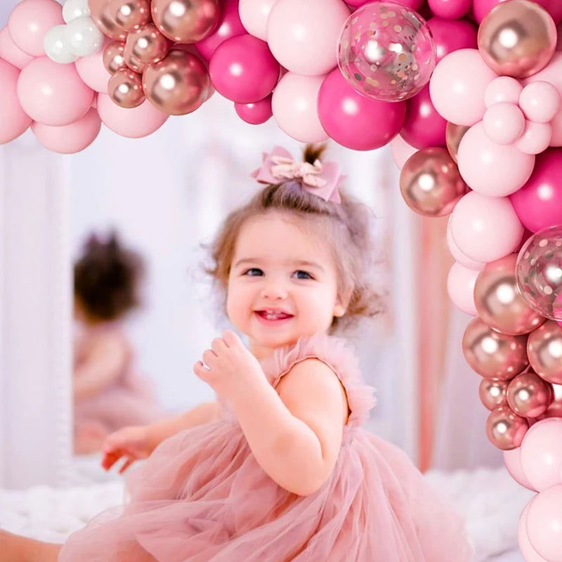 Pink Macaron Balloon Garland Arch Kit Wedding Birthday Party Decor Kids Baby Shower Latex Ballon Chain Wedding Party Baloon - Slobuy
