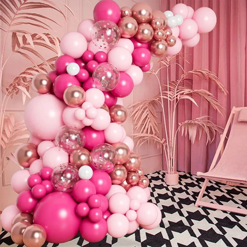 Pink Macaron Balloon Garland Arch Kit Wedding Birthday Party Decor Kids Baby Shower Latex Ballon Chain Wedding Party Baloon - Slobuy