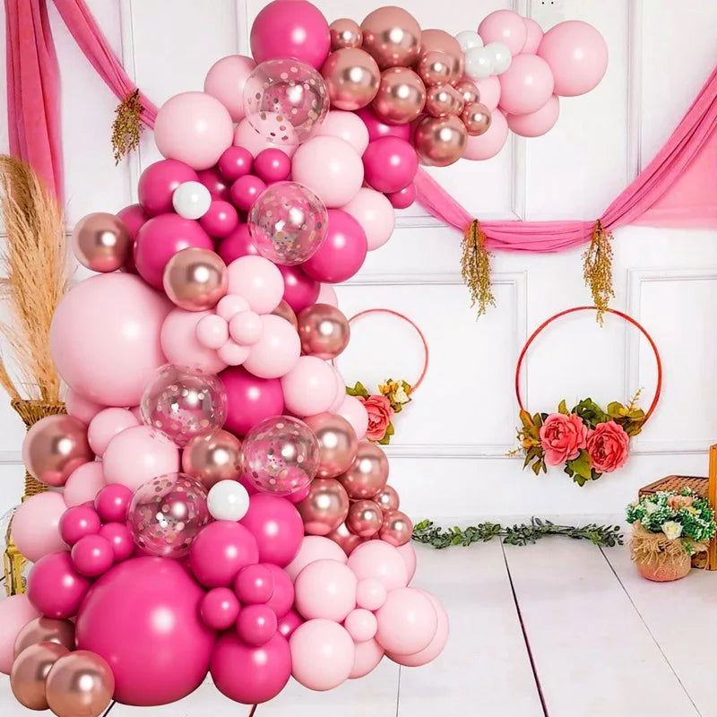 Pink Macaron Balloon Garland Arch Kit Wedding Birthday Party Decor Kids Baby Shower Latex Ballon Chain Wedding Party Baloon - Slobuy
