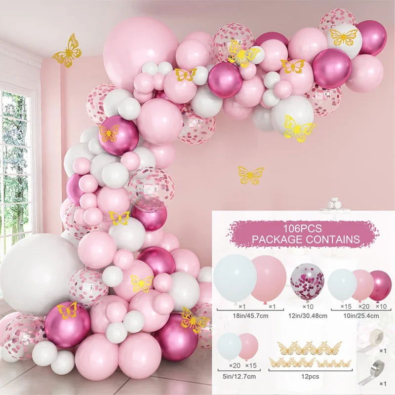 Pink Macaron Balloon Garland Arch Kit Wedding Birthday Party Decor Kids Baby Shower Latex Ballon Chain Wedding Party Baloon - Slobuy