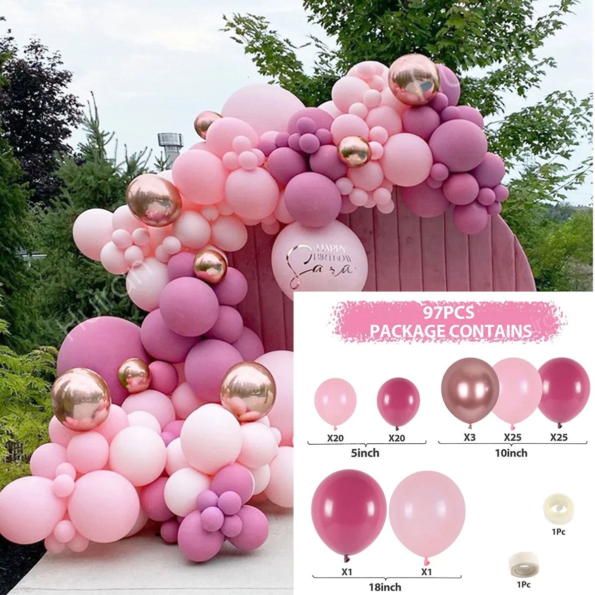 Pink Macaron Balloon Garland Arch Kit Wedding Birthday Party Decor Kids Baby Shower Latex Ballon Chain Wedding Party Baloon - Slobuy