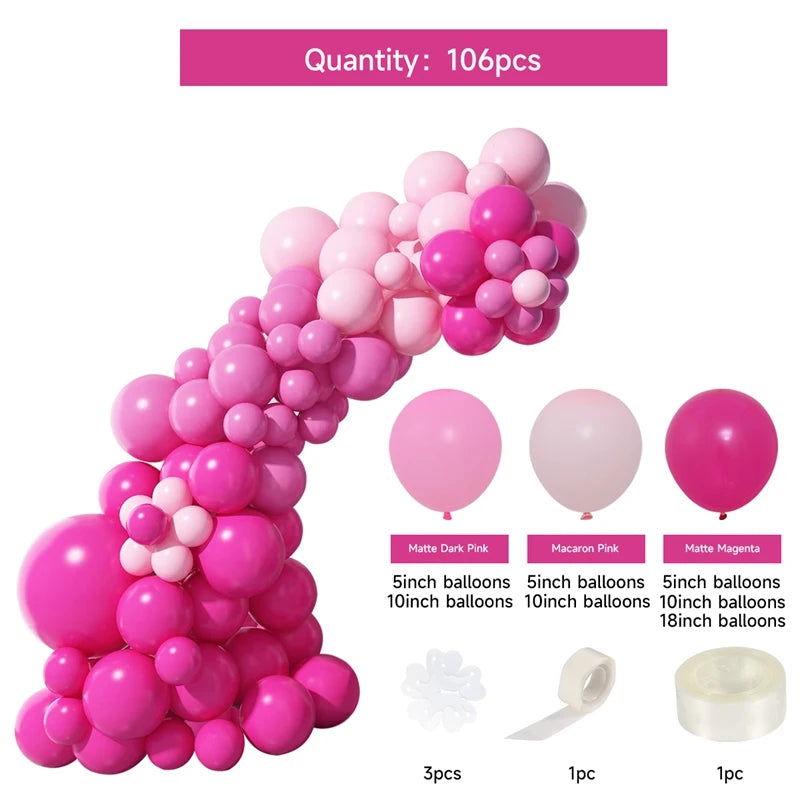 Pink Macaron Balloon Garland Arch Kit Wedding Birthday Party Decor Kids Baby Shower Latex Ballon Chain Wedding Party Baloon - Slobuy