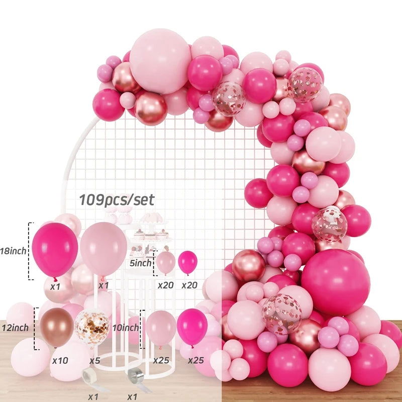 Pink Macaron Balloon Garland Arch Kit Wedding Birthday Party Decor Kids Baby Shower Latex Ballon Chain Wedding Party Baloon - Slobuy