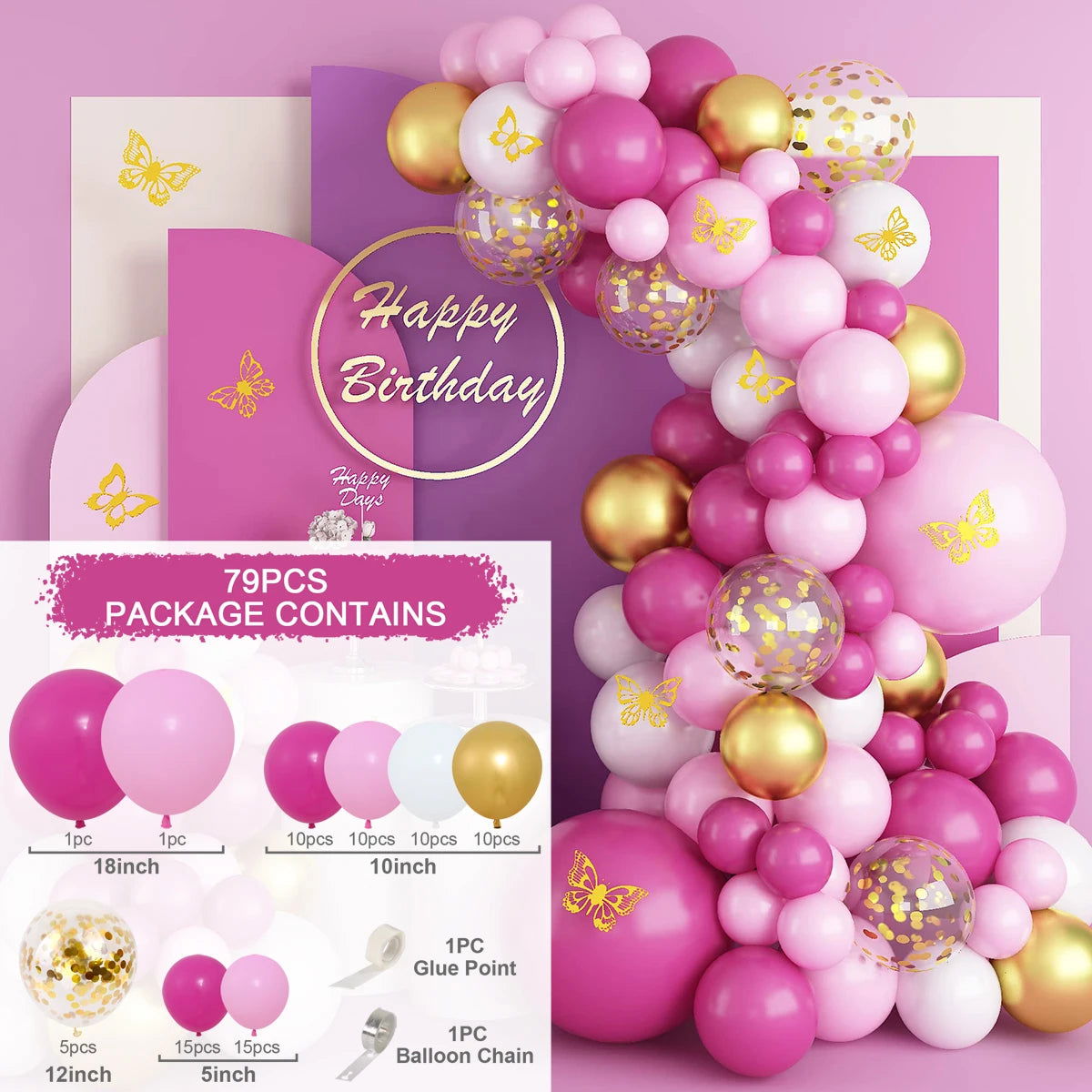 Pink Macaron Balloon Garland Arch Kit Wedding Birthday Party Decor Kids Baby Shower Latex Ballon Chain Wedding Party Baloon - Slobuy