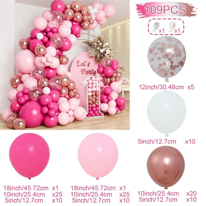 Pink Macaron Balloon Garland Arch Kit Wedding Birthday Party Decor Kids Baby Shower Latex Ballon Chain Wedding Party Baloon - Slobuy