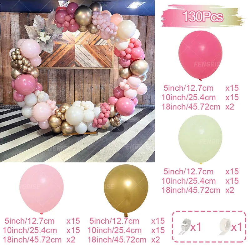 Pink Macaron Balloon Garland Arch Kit Wedding Birthday Party Decor Kids Baby Shower Latex Ballon Chain Wedding Party Baloon - Slobuy