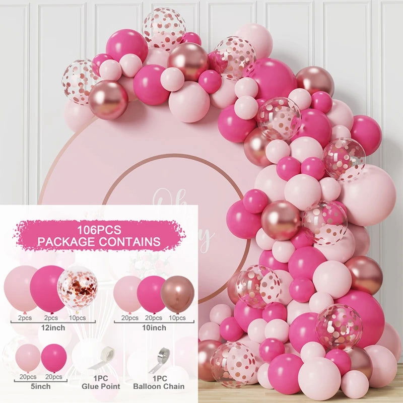 Pink Macaron Balloon Garland Arch Kit Wedding Birthday Party Decor Kids Baby Shower Latex Ballon Chain Wedding Party Baloon - Slobuy