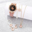Pink Pearl Butterfly Watches for Women Fashion Rhinestone Casual Bracelet Watch Simple Female Clock Ladies Quartz Wristwatches - Slobuy