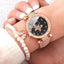 Pink Pearl Butterfly Watches for Women Fashion Rhinestone Casual Bracelet Watch Simple Female Clock Ladies Quartz Wristwatches - Slobuy