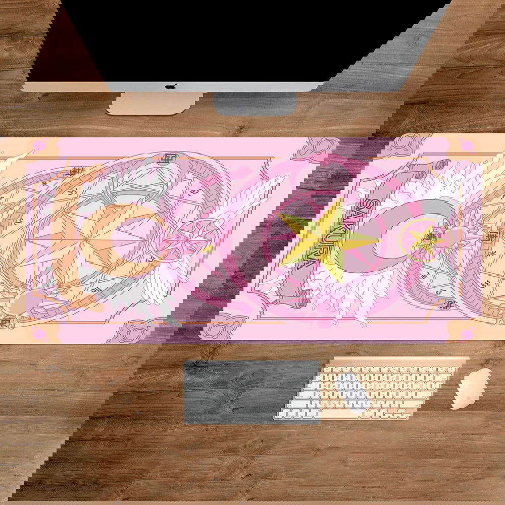 Pink Sakura Card Captor Desk Mat Gaming Accessories Mouse Mats Kawaii Keyboard Mousepad Gamer Extended Pad Mouse Pads Table Mat - Slobuy