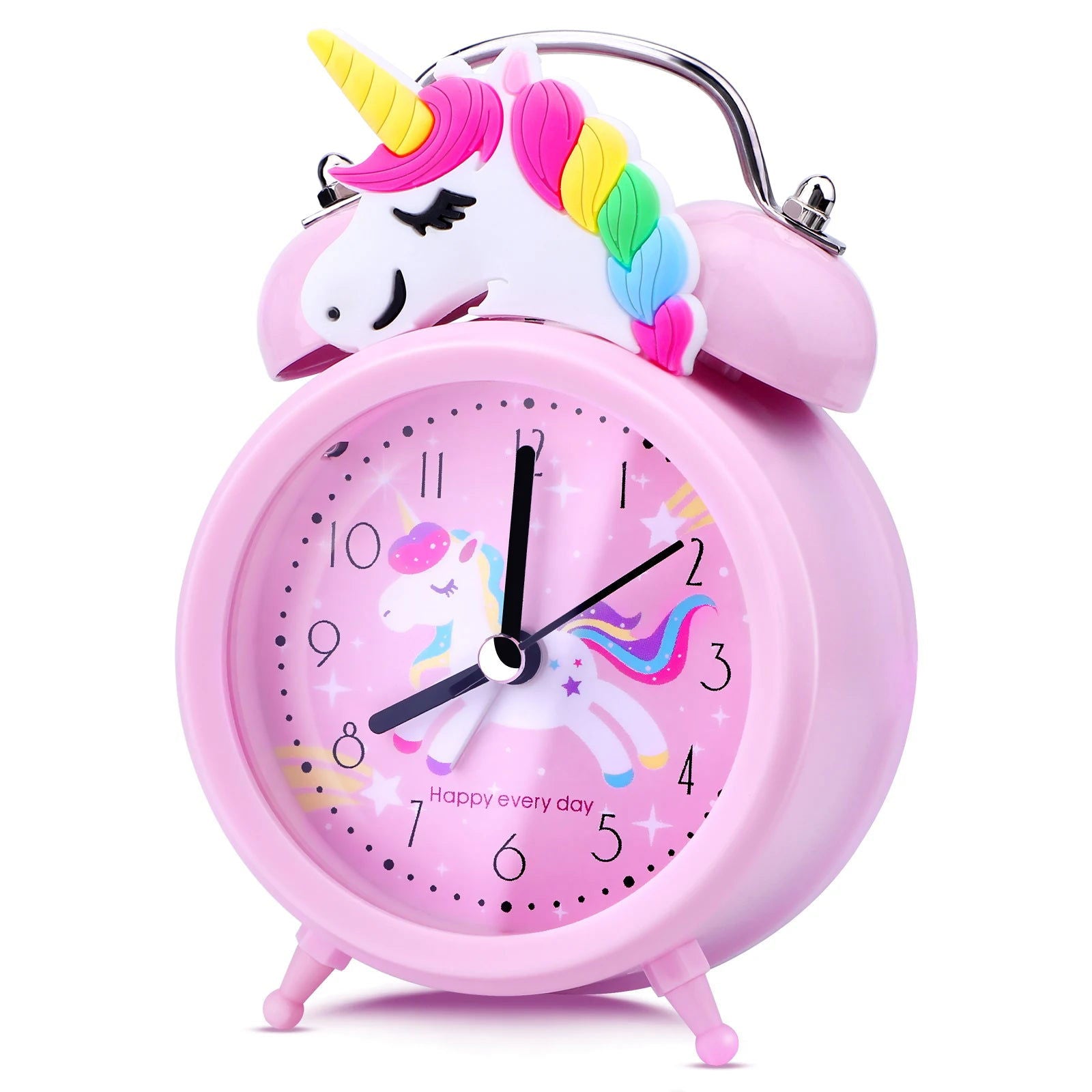 Pink Unicorn Kids Alarm Clock Double Bell Clock with Backlight Cute Desk Clock Home Decoration Будильник Kid Gifts reveil enfant - Slobuy