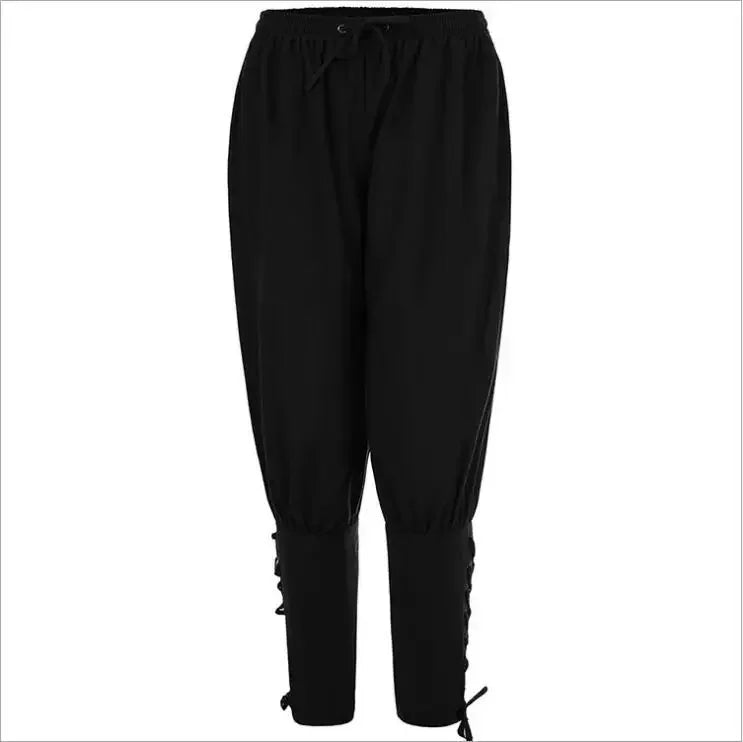 Pirate Pants Adult Men Medieval Cosplay Renaissance Gothic Lounge Horseman Navigator Leg Bandage Halloween Pirate Costume - Slobuy
