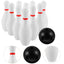 Plasitc Bowling Play Set Fun Bowling Games Parent Children Interactive Toy for Home School (White) - Slobuy