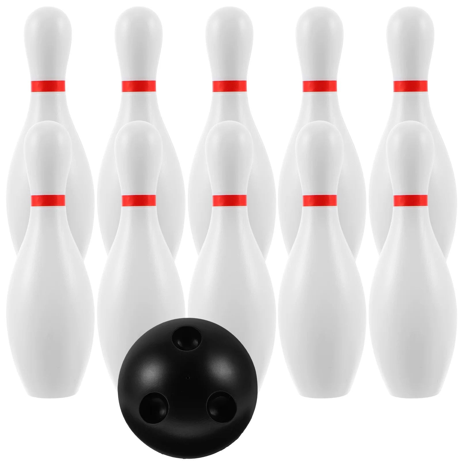 Plasitc Bowling Play Set Fun Bowling Games Parent Children Interactive Toy for Home School (White) - Slobuy