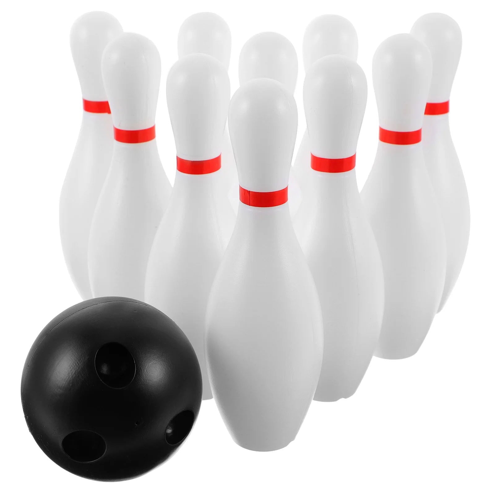 Plasitc Bowling Play Set Fun Bowling Games Parent Children Interactive Toy for Home School (White) - Slobuy