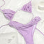 Pleated Brazilian Folds Bikini Set, Sexy Micro Bikinis, 2023 Women Swimsuit, Female Triangle Swimwear, Beach Wear Bathing Suit - Slobuy