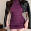 Pleated Waist Mini Dress - Slobuy