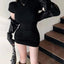 Pleated Waist Mini Dress - Slobuy