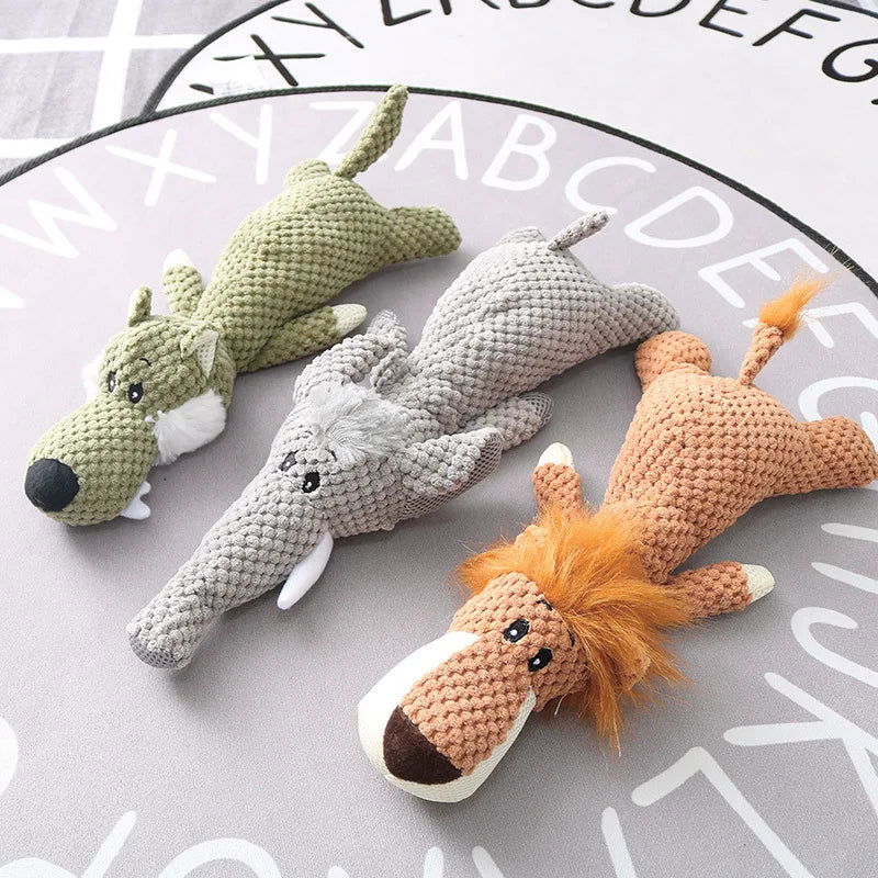 Plush Cartoon Puppy Dog Toy Pet Dog Chew Squeak Toys for Small Dogs Teeth Grinding Pet Products Dog Accessories - Slobuy
