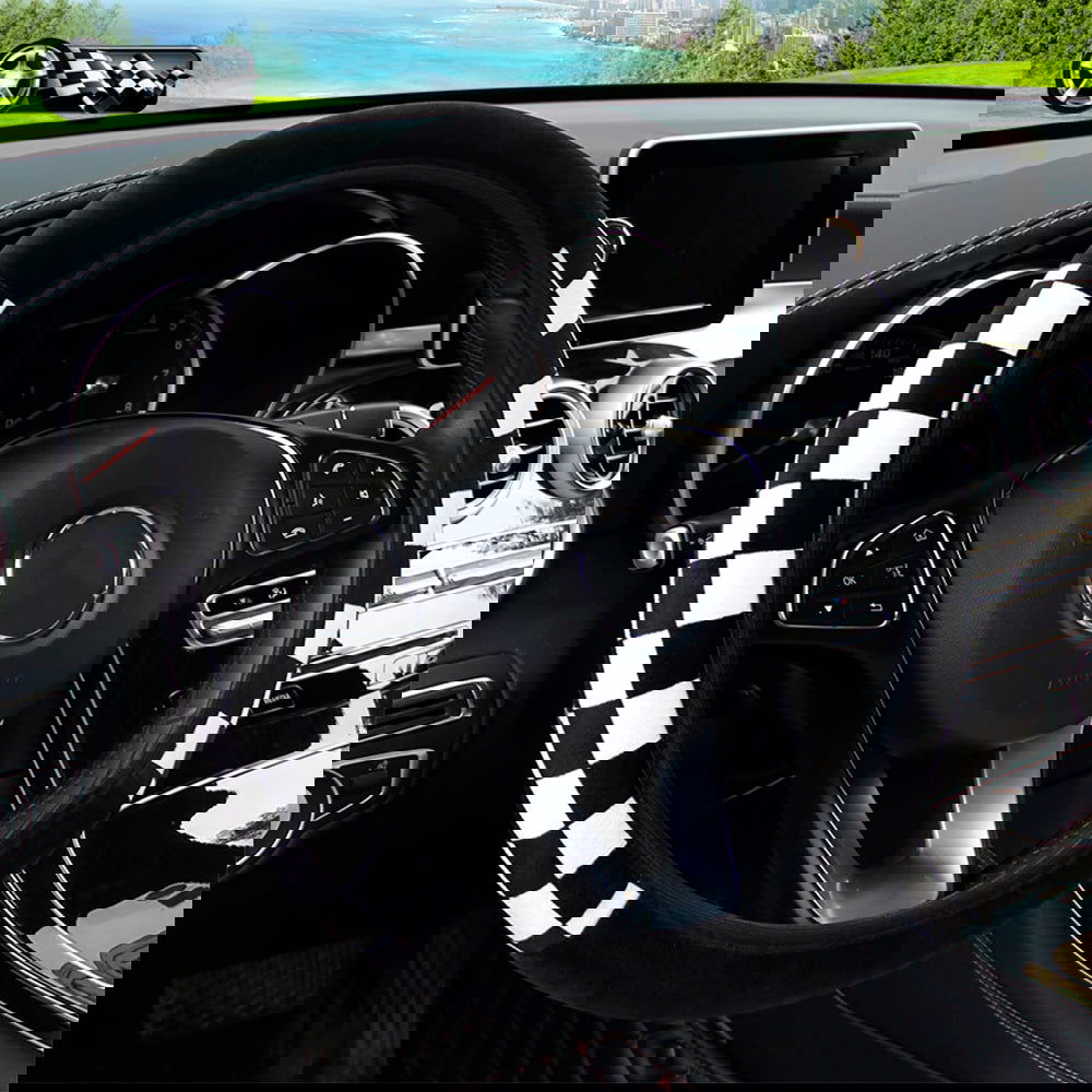 Plush Plaid Car without Inner Ring Steering Wheel Cover Comfortable Warm Soft Automotive Supplies Interior Suitable for 37-38cm - Slobuy