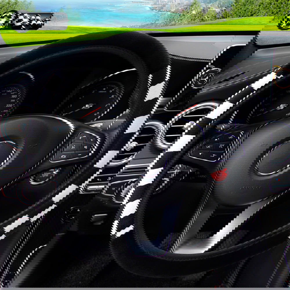 Plush Plaid Car without Inner Ring Steering Wheel Cover Comfortable Warm Soft Automotive Supplies Interior Suitable for 37-38cm - Slobuy