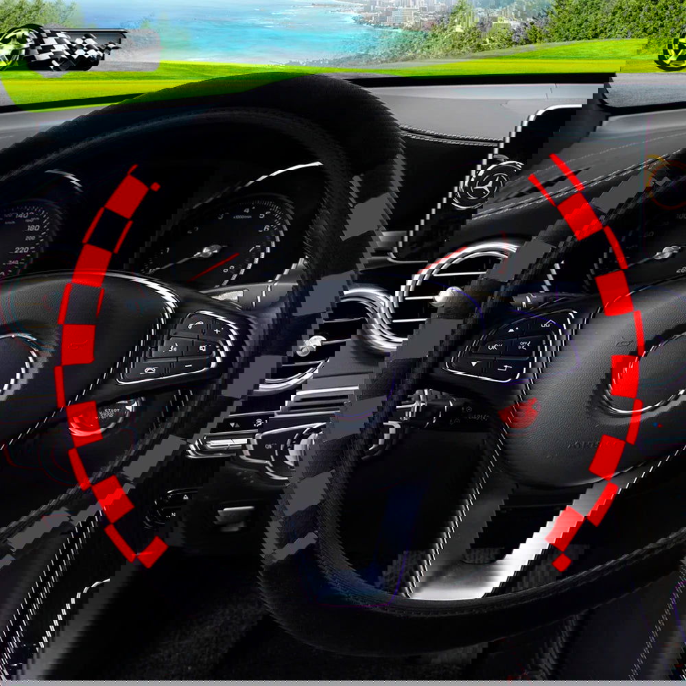 Plush Plaid Car without Inner Ring Steering Wheel Cover Comfortable Warm Soft Automotive Supplies Interior Suitable for 37-38cm - Slobuy
