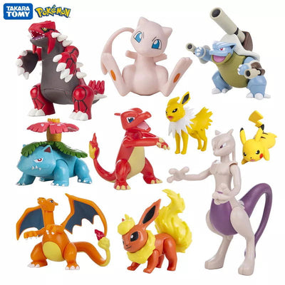 Pokemon 4-13Cm New Cartoons Movie Anime Figure Pikachu Mewtwo Charmander Blastoise Gurado Pet Action Model Toy Gifts - Slobuy