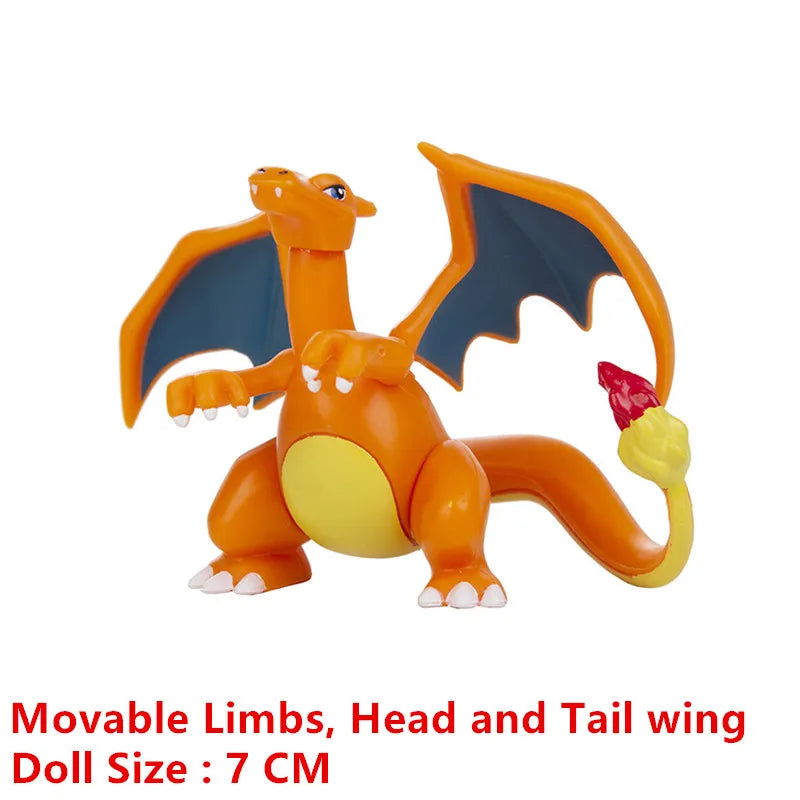 Pokemon 4-13Cm New Cartoons Movie Anime Figure Pikachu Mewtwo Charmander Blastoise Gurado Pet Action Model Toy Gifts - Slobuy