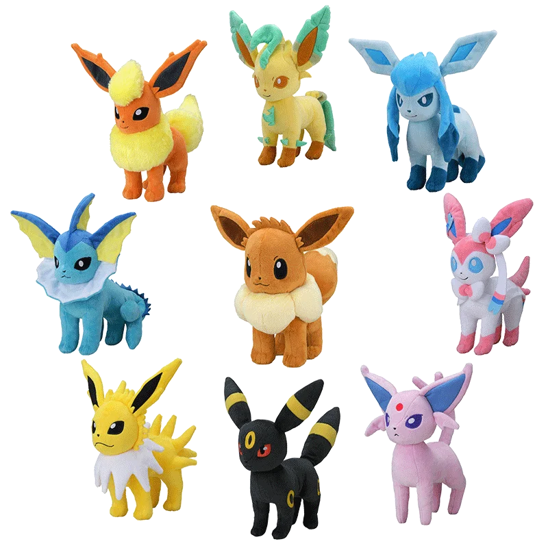 Pokemon Plush Toys Eevee Evolution Sylveon Flareon Jolteon Umbreon Vaporeon Pikachu Stuffed Animal Soft Dolls Kids Baby Gift - Slobuy